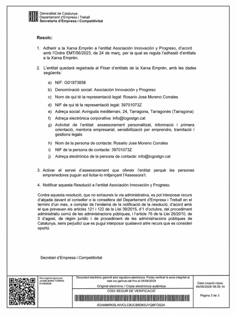 Innovació i Progrés s'adhereix oficialment a la Xarxa Emprèn de la Generalitat de Catalunya chatgpt image 8 jun 2026, 10 32 01