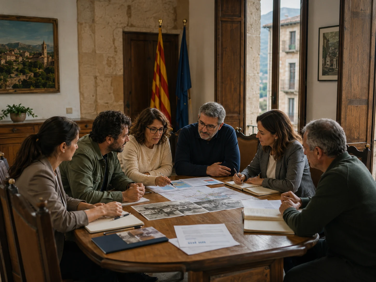 Reunió institucional en un ajuntament