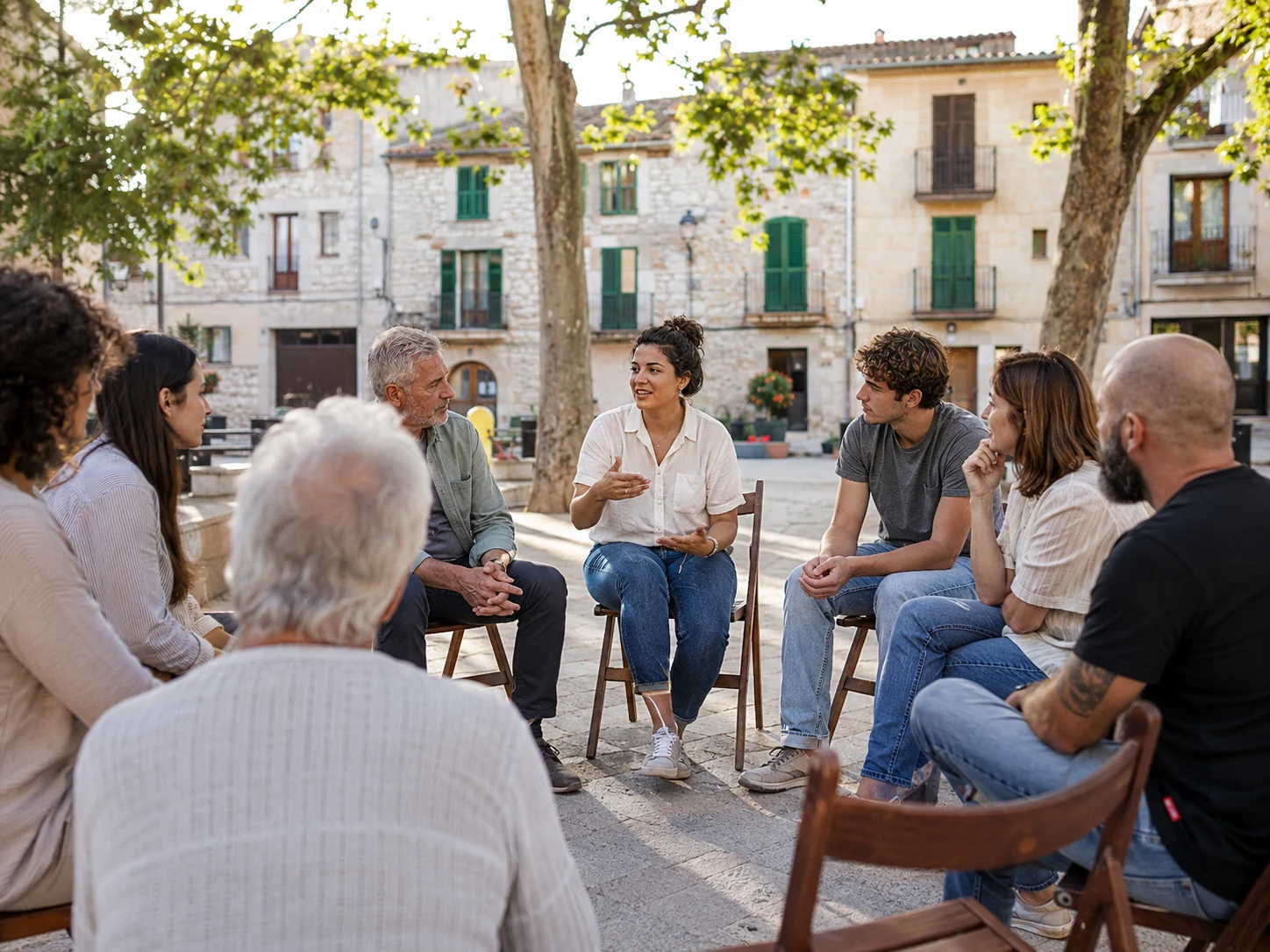 Trobada de participació ciutadana en una plaça