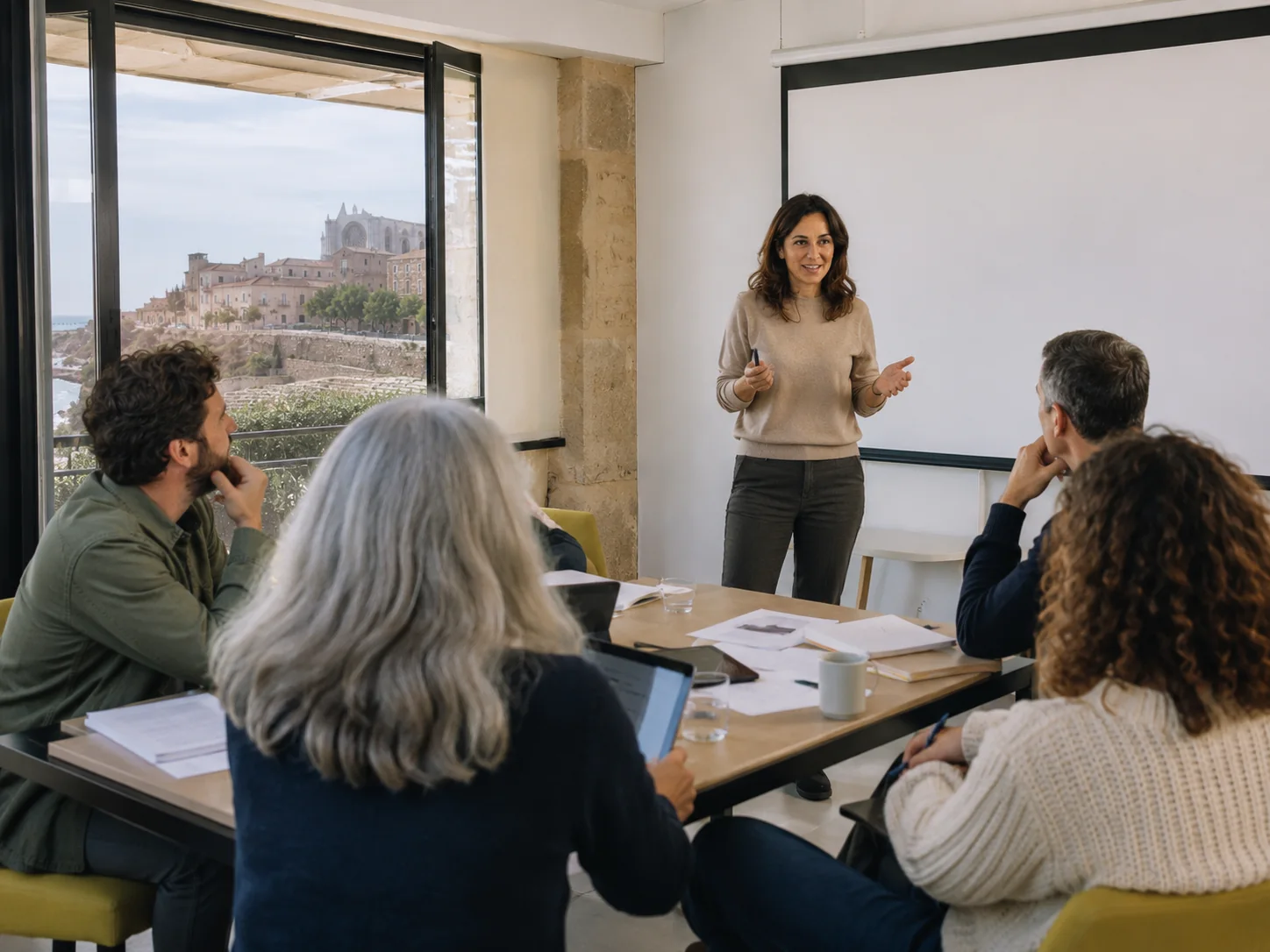 Sessió pràctica de formació amb persones adultes